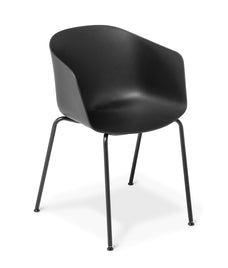 Eden Max Tub 4-Leg Meeting or Cafe Chair Black / Black ED-MXTBLGBLK-BLK