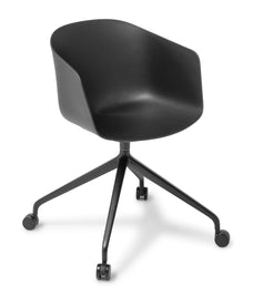 Eden Max Tub 4-Star Swivel Meeting or Cafe Chair Black / Black ED-MXTBSTRBLK-BLK