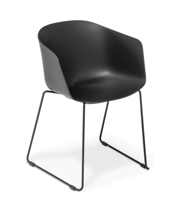 Eden Max Tub Sled Meeting or Cafe Chair Black / Black ED-MXTBSLDBLK-BLK