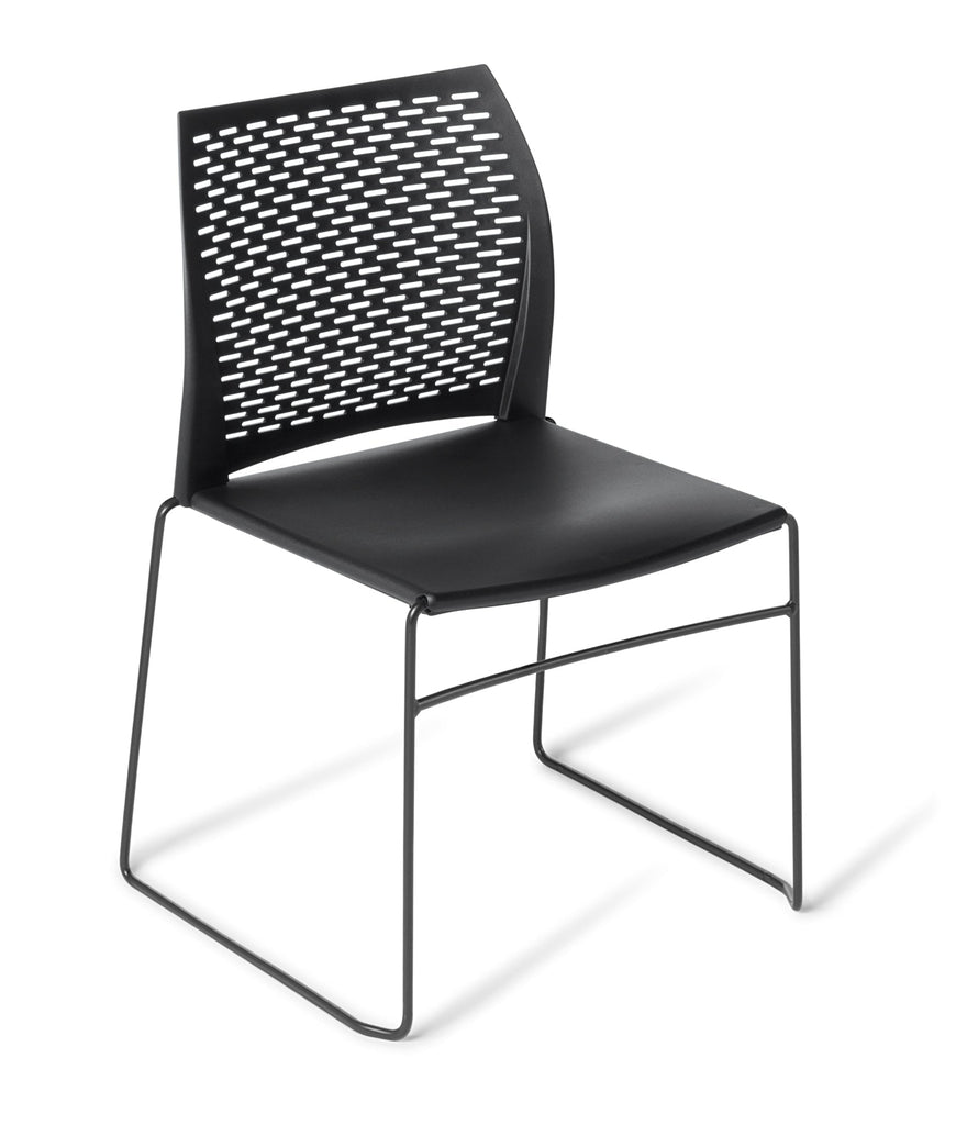 Eden Net Meeting Chair, Stacking, Black Frame, Black Shell | Community ...