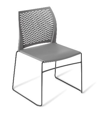 Eden Net Meeting Chair - Black Frame, Grey Shell ED-NETBLK-GRY