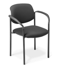 Eden Pause Visitor Chair, Stackable, with Arms, Black Fabric ED-PAUSEARMS-BLK