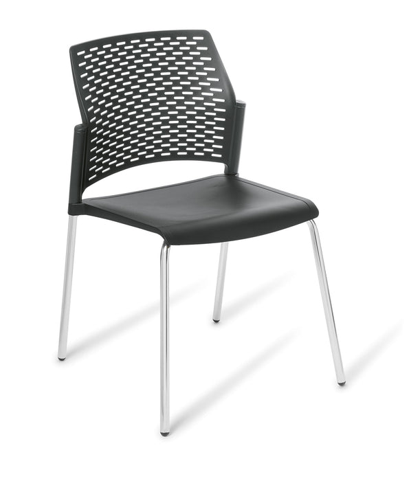 Eden Punch 4-Leg Community Chair Black / Chrome ED-PNCHLGCHR-BLK