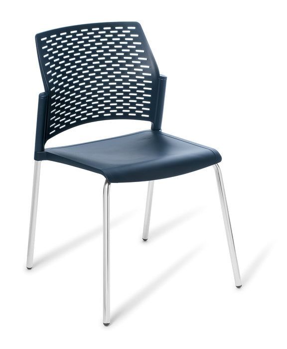 Eden Punch 4-Leg Community Chair Navy / Chrome ED-PNCHLGCHR-NAV