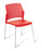 Eden Punch 4-Leg Community Chair Red / Chrome ED-PNCHLGCHR-RED
