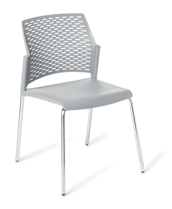 Eden Punch 4-Leg Community Chair Smoke / Chrome ED-PNCHLGCHR-SMK