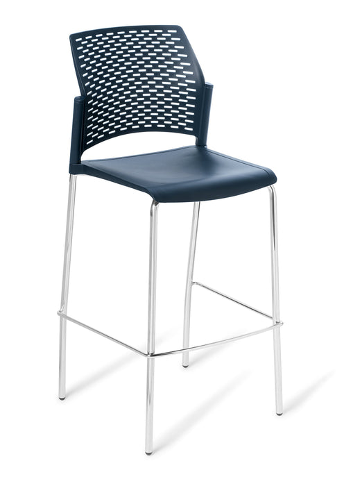 Eden Punch Bar Stool Community Chair Navy / Chrome ED-PNCHBRCHR-NAV