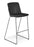 Eden Scout Sled Barstool Polyproylene Black Frame Upholstered with Keylargo Ebony Fabric ED-SCOUTBARBLK-KEYEBONY