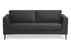 Eden Shanghai 2-Seater Black Feet Sofa Keylargo Ebony Fabric ED-SHANG2SEATBLK-KEYEBO