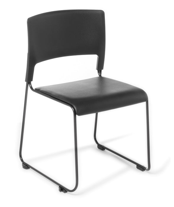 Eden Slim Community Chair Black Vinyl Seat / Black ED-SLIMBLK-BLKVYL