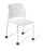 Eden Spring 4-Leg on Castors Chrome Community Chair White Shell ED-SPRLEGCASCHR-WHT