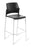 Eden Spring Bar Stool Chrome Community Chair Black Shell ED-SPRBARCHR-BLK