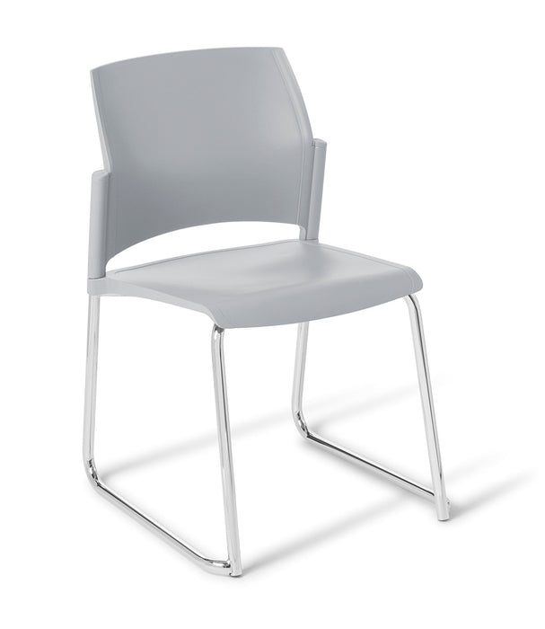 Eden Spring Sled Chrome Community Chair Smoke Shell ED-SPRSLDCHR-SMK