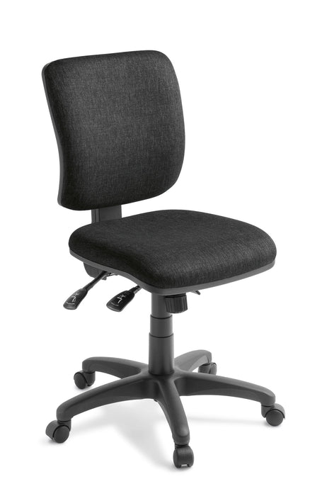 Eden Swatch 3-lever Midback Ergonomic Chair Keylargo Ebony Fabric ED-SWTH340-KEYEBO