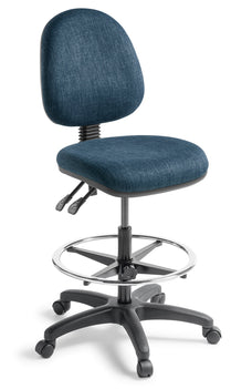 Eden Tag 2-lever Midback Ergonomic Chair with Highlift and Footring, Navy Fabric ED-TAG240HL-KEYNAV-PRO