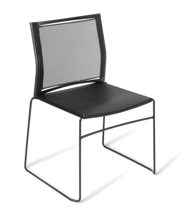 Eden Web Mesh Meeting Chair - Black Frame, Black Mesh ED-WEBMSHBLK-BLK