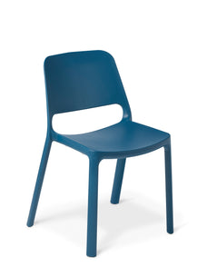 Eden Zero Café Indoor & Outdoor Chair, Stacking, Blue ED-ZEROCHAIR-BLUE