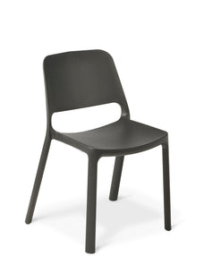 Eden Zero Café Indoor & Outdoor Chair, Stacking, Charcoal ED-ZEROCHAIR-CHAR