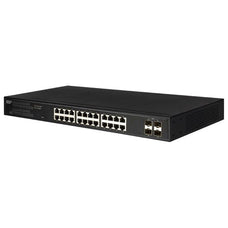 EDGECORE 28 Port Gigabit Web-Smart Ethernet Switch. 4 SFP & 24 RJ-45 ports. IGMP/MLP Snooping. 4K VLAN. DDOS Protection. Energy efficient. Automatic voice/ PROMO Win 1 of 9 $100 Prezzy Cards CDECS2020-28T