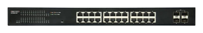 EDGECORE 28 Port Gigabit Web-Smart Ethernet Switch. 4 SFP & 24 RJ-45 ports. IGMP/MLP Snooping. 4K VLAN. DDOS Protection. Energy efficient. Automatic voice/ PROMO Win 1 of 9 $100 Prezzy Cards CDECS2020-28T
