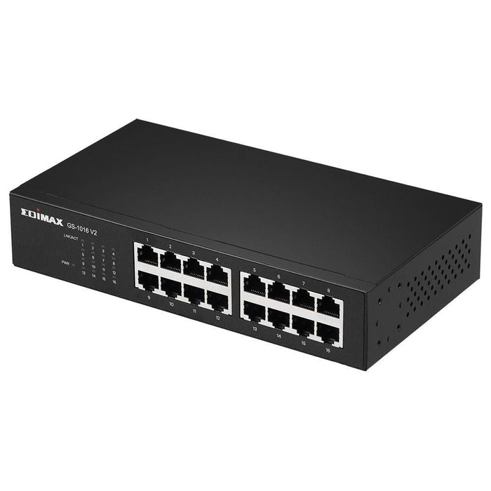 EDIMAX 16 Port 10/100/1000 Gigabit Rack-mount Unmanaged Switch. High-S ...