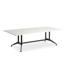 Eiffel Conference Table 2400mm x 1200mm, Black Frame, White Top