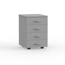 Eko 4 Draw Mobile Cabinet - Silver KG_EKOM4_S