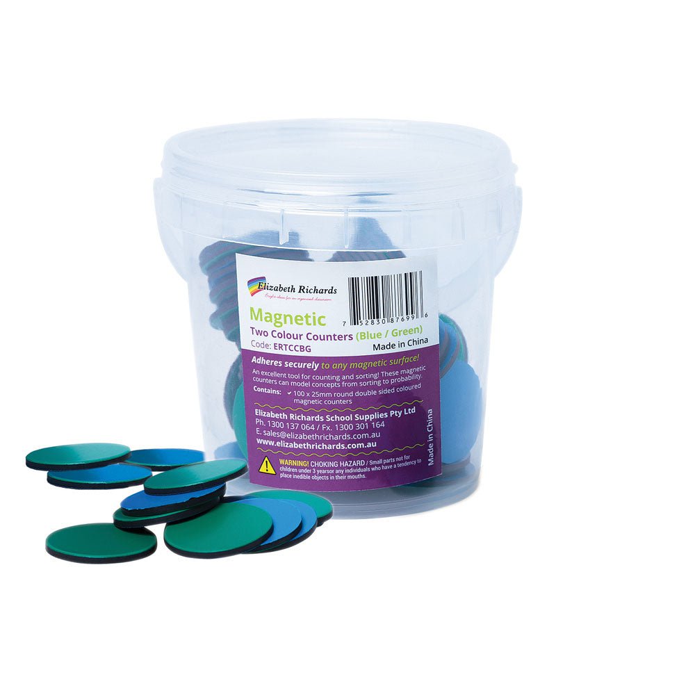 Elizabeth Richards Magnetic Two Colour Counters Blue Green | EC ...