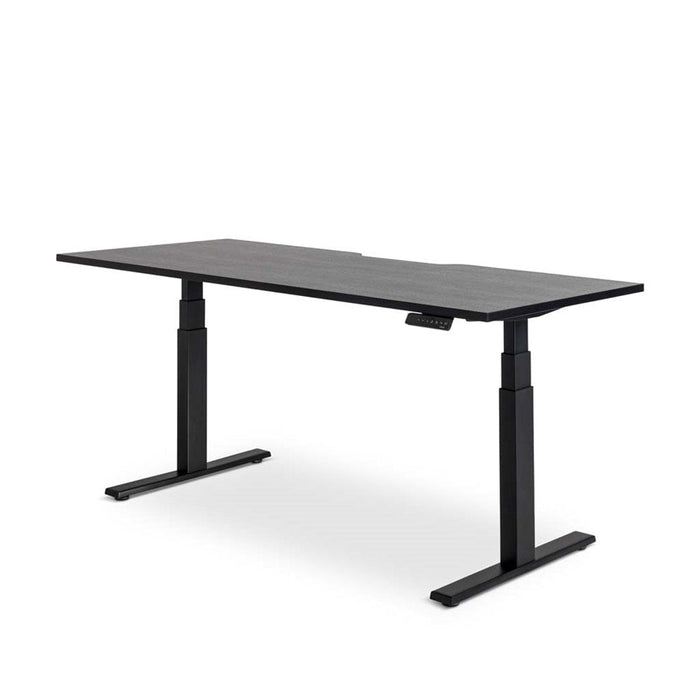 Enhance 1200mm x 600mm Electric Height Adjustable Desk – Black / Woodgrain Black MG_ENHDSK126S_EL_BBW