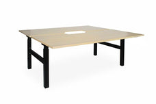 Enhance 1500mm x 800mm Electric Height Adjustable Shared Desk – Black / Autumn Oak MG_ENHDSK158_EL_BAO