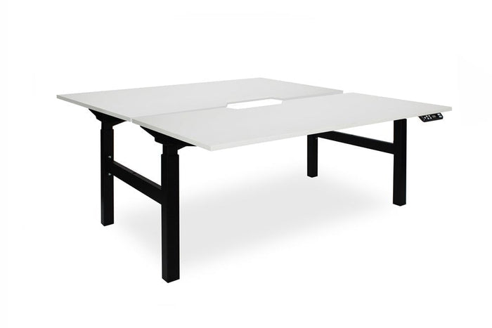 Enhance 1500mm x 800mm Electric Height Adjustable Shared Desk – Black / White MG_ENHDSK158_EL_BW