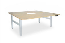 Enhance 1500mm x 800mm Electric Height Adjustable Shared Desk – White / Autumn Oak MG_ENHDSK158_EL_WAO