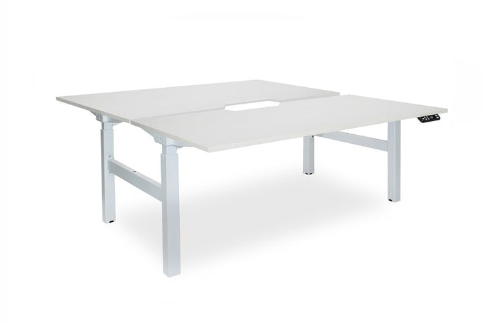 Enhance 1500mm x 800mm Electric Height Adjustable Shared Desk – White / White MG_ENHDSK158_EL_WW