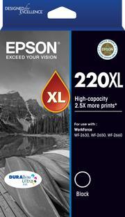 Epson 220 / 220XL Black High Capacity Original Cartridge DSE220BXL