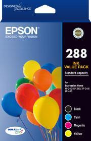 Epson 288 DuraBrite Ultra Original Cartridge Value Pack - CMYK DSE288CP4