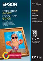 Epson 5" x 7" Glossy Photo Paper, 200gsm, Pack of 50 Sheets DSE42545