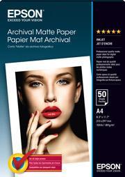 Epson Archival Matte 192gsm Inkjet Paper A4 x 50's DSE41342