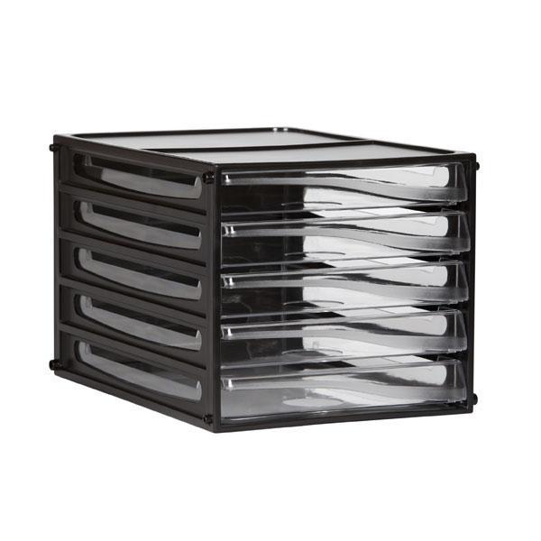 Esselte 5 Drawer Desktop Cabinet - Black AO49775