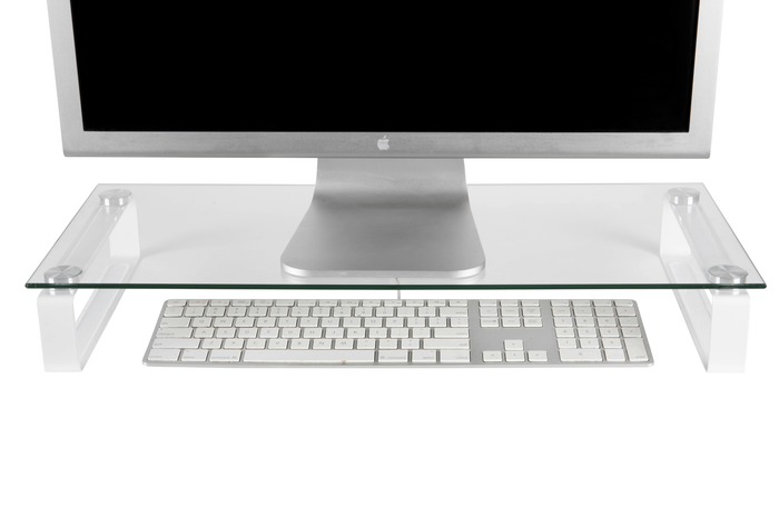 Esselte 600mm Glass Monitor Riser with White Legs AO30051