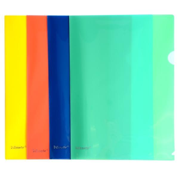 Esselte A4 Assorted Colours L Pockets 10's pack AO356060