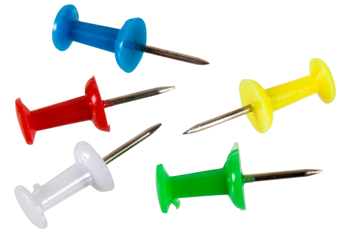 Esselte Assorted Colours Push Pin 200's pack AO0749130