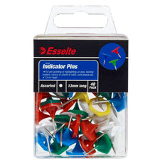 Esselte Indicator Pins, Small, Assorted Colours, Pack of 40 AO45113