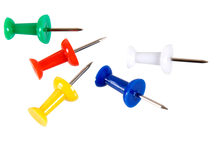 Esselte Push Pins, Assorted Colours, Pack of 50 AO45110