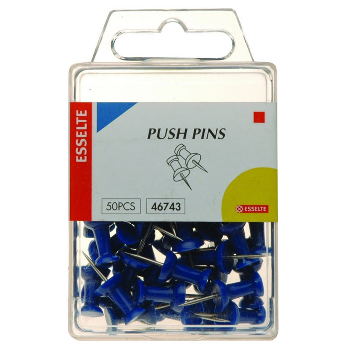 Esselte Push Pins, Blue, Pack of 50 AO46743