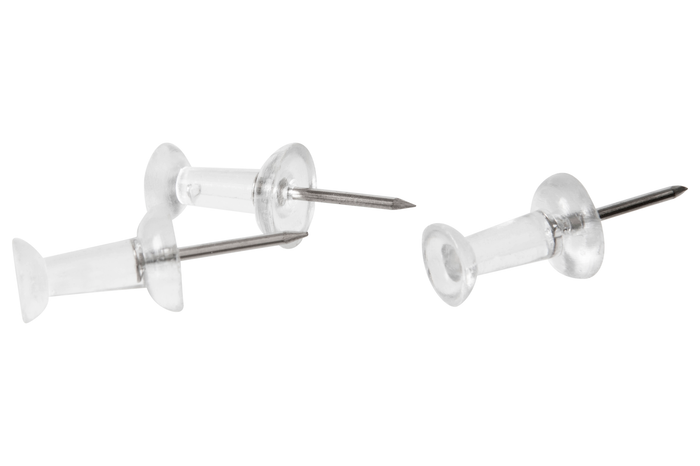 Esselte Push Pins, Clear, Pack of 50 AO46742