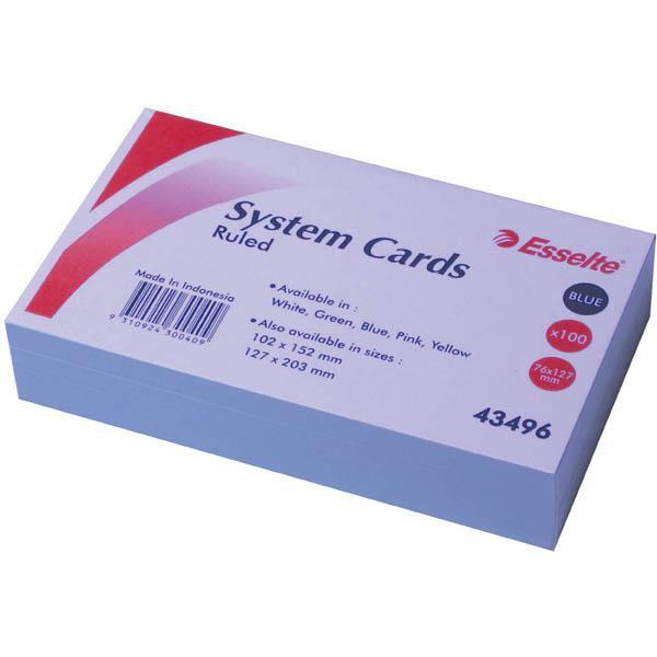 Esselte System Card 5 x 3 Blue x 100's pack AO43496