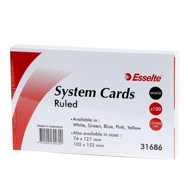 Esselte System Card 8 x 5 White x 100's pack AO31686