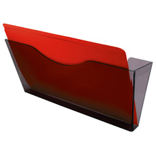 Esselte Wall Mount Document Pocket Brochure Holder, Landscape, Smoke AO47616