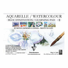 Etival A4 300gsm Flowers Design Watercolour Pad, 12 Sheets FPC96098C