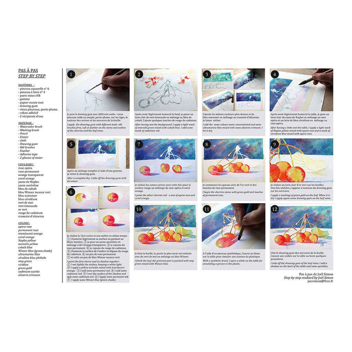 Etival A4 300gsm Flowers Design Watercolour Pad, 12 Sheets FPC96098C